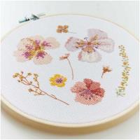 100136 aw 2 cercle broderie point croix fleurs