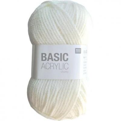 Laine basic acrylique Chunky Rico Design écru 100G
