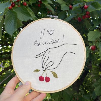 Broderie j aime les cerises