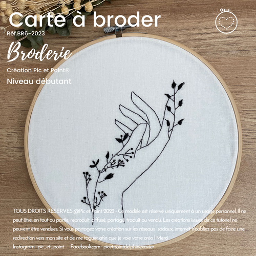 Cartes broderie br6 main