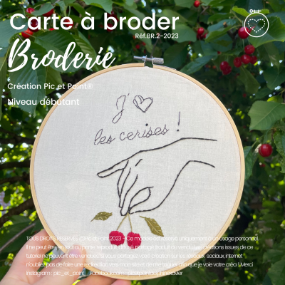 Cartes broderie punch cerises