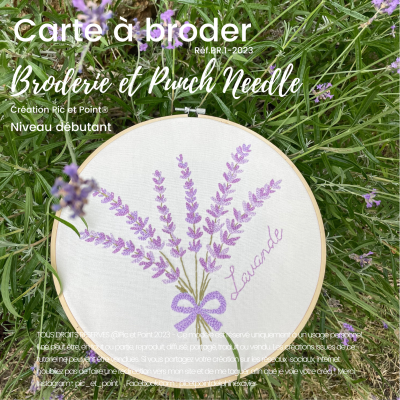 Carte tuto Punch Needle : Bouquet de Lavande