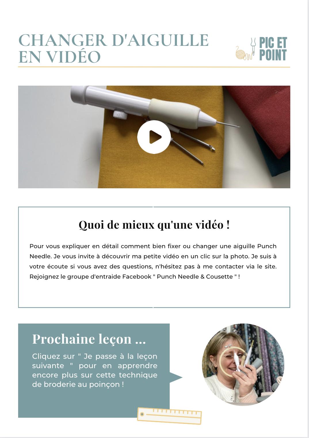 Changer d aiguille punch needle en video