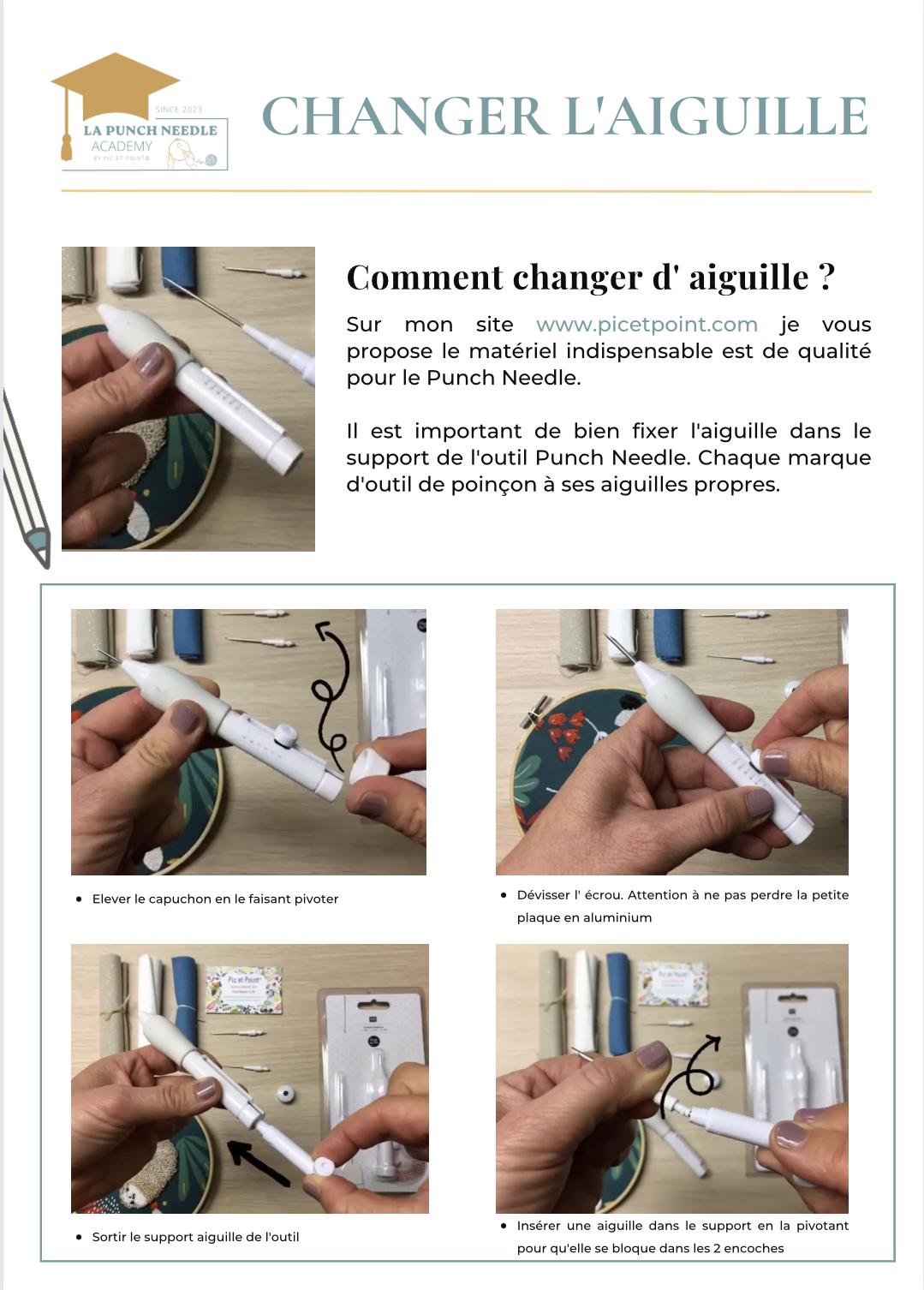 Changer d aiguille punch needle p1