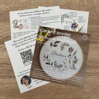 Detail carte a broder bonheur fleurs