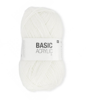 Laine basic Acrylique Chunky Rico Design Blanc 100G