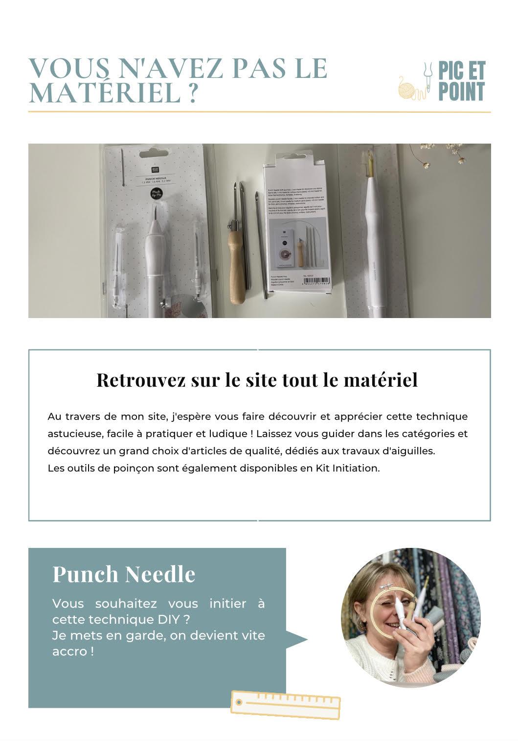 Le materiel punch needle pic et point