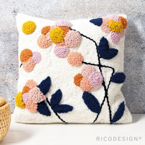 Tuto gratuit coussin punch needlet Ricodesign